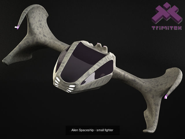 Alien Spaceships - Fighters set 3D Model Collection_4