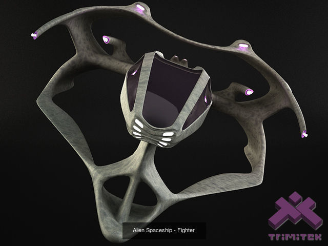 Alien Spaceships - Fighters set 3D Model Collection_6