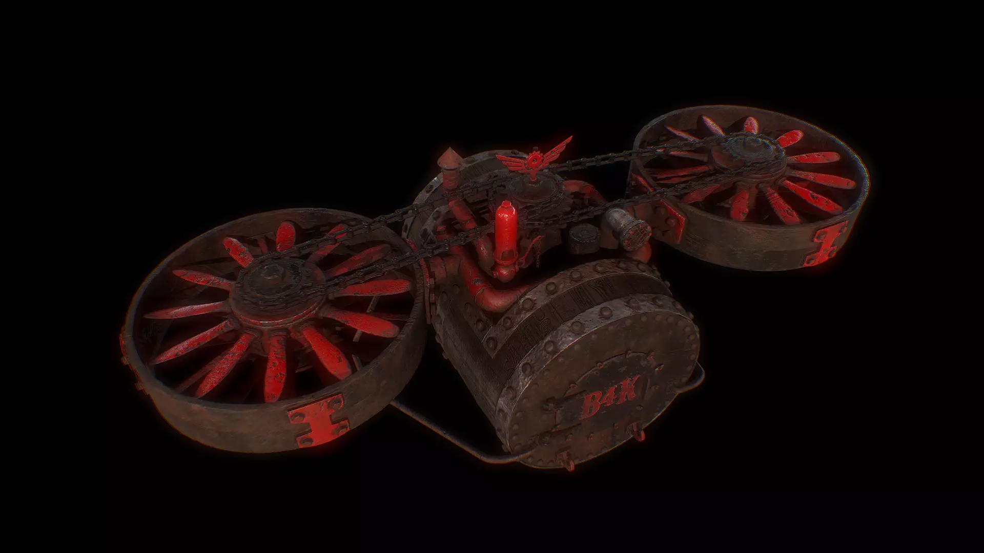 Old Barrel Drone Low-poly 3D model_0
