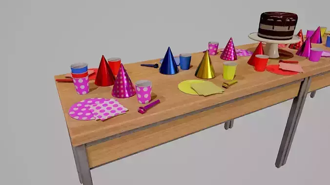 Party Supply Pack - Birthday Props Pack - Party Props Pack Low-poly 3D model