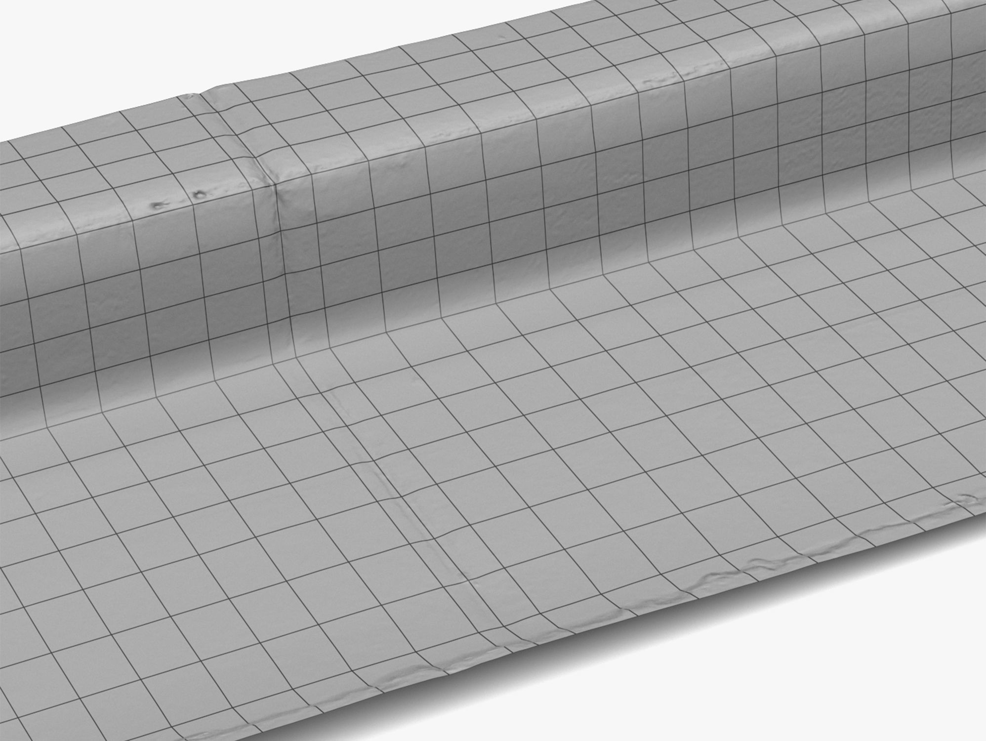 White Curb - 8K Scan Low-poly 3D model_7