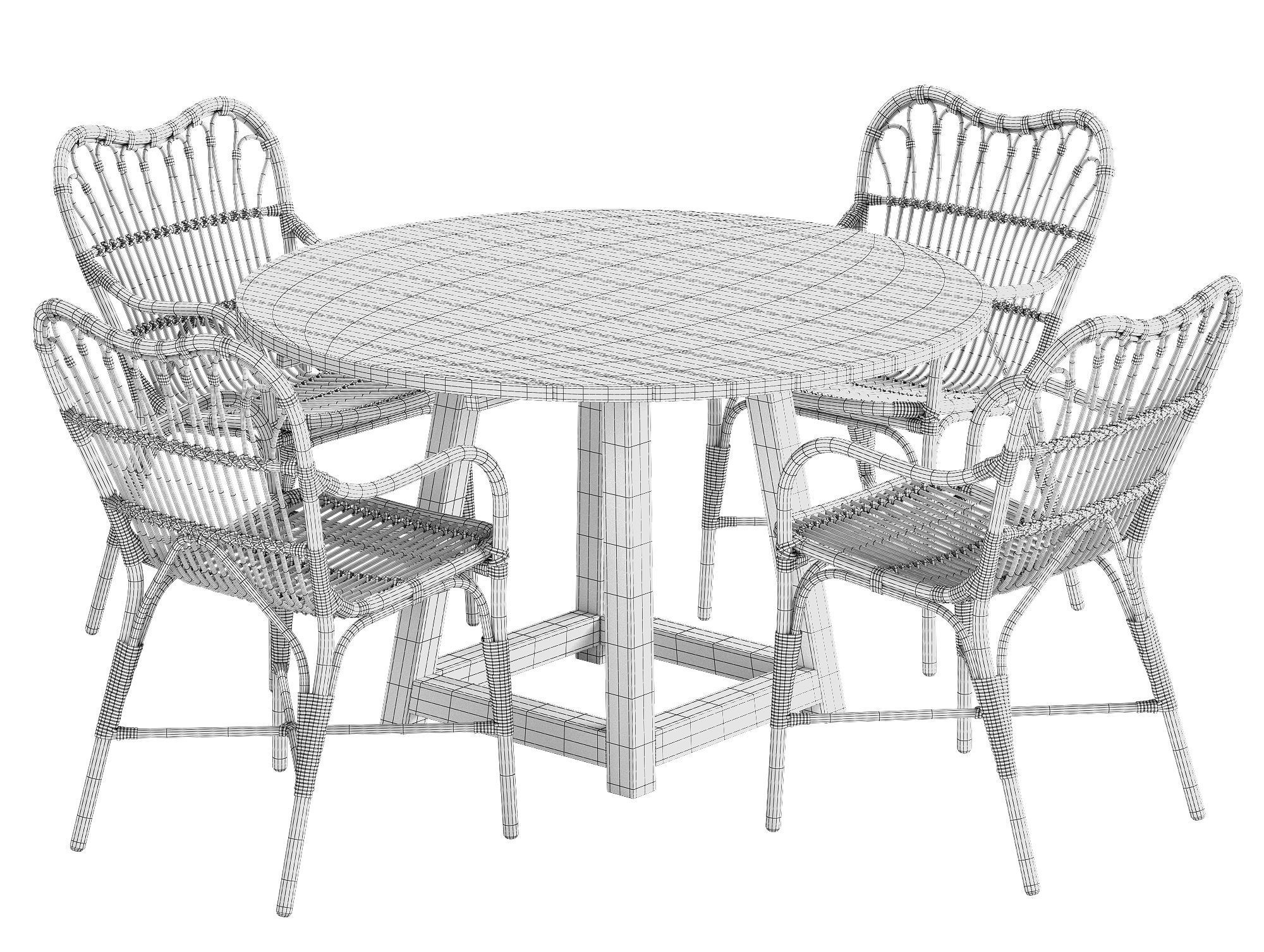 Sika Design Margret chair George table set 3D model_7