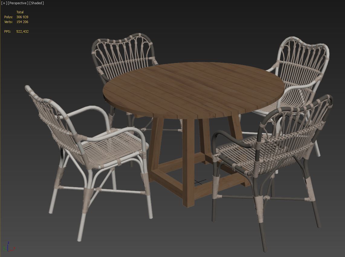 Sika Design Margret chair George table set 3D model_8