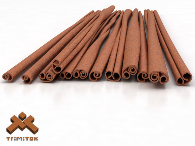 Cinnamon sticks 3D model_1