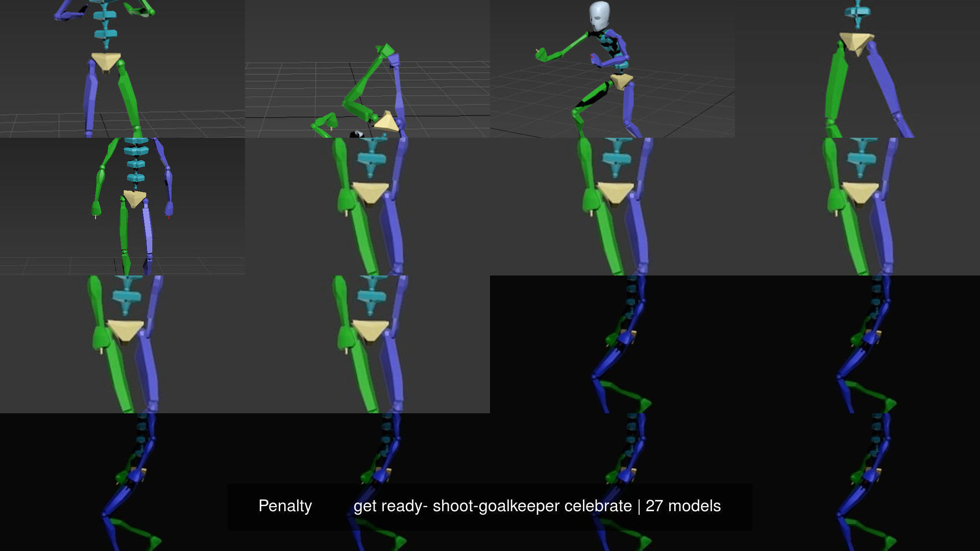Penalty         get ready- shoot-goalkeeper celebrate 3D Model Collection_28