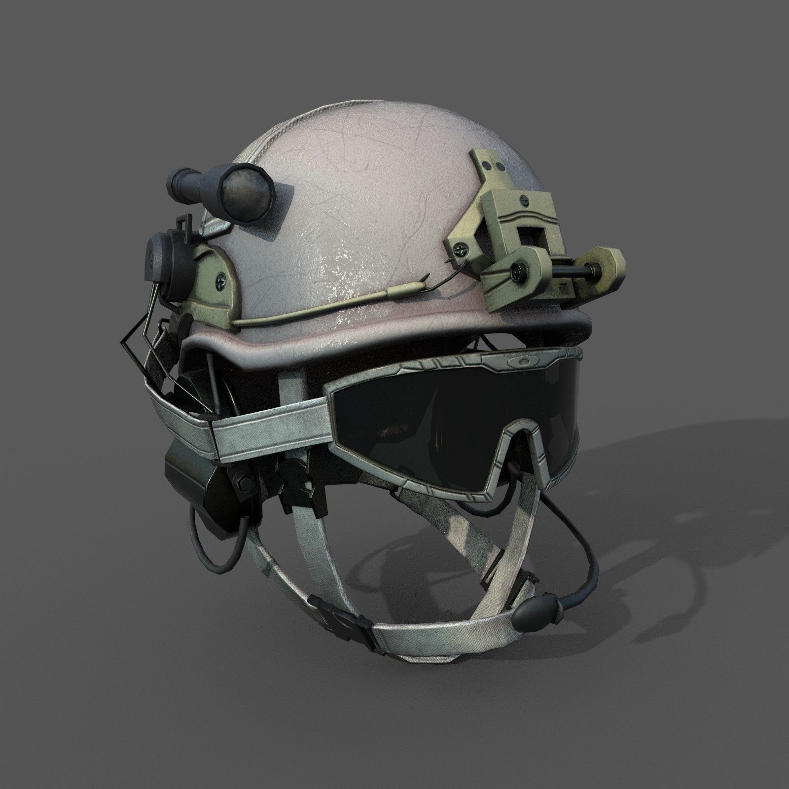 Helmet scifi military low poly 3d model Low-poly 3D model_2