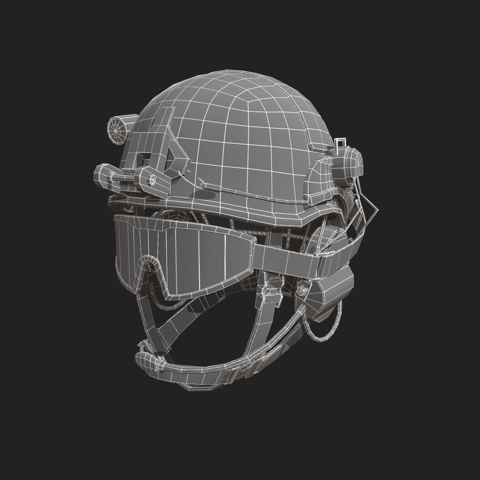 Helmet scifi military low poly 3d model Low-poly 3D model_5