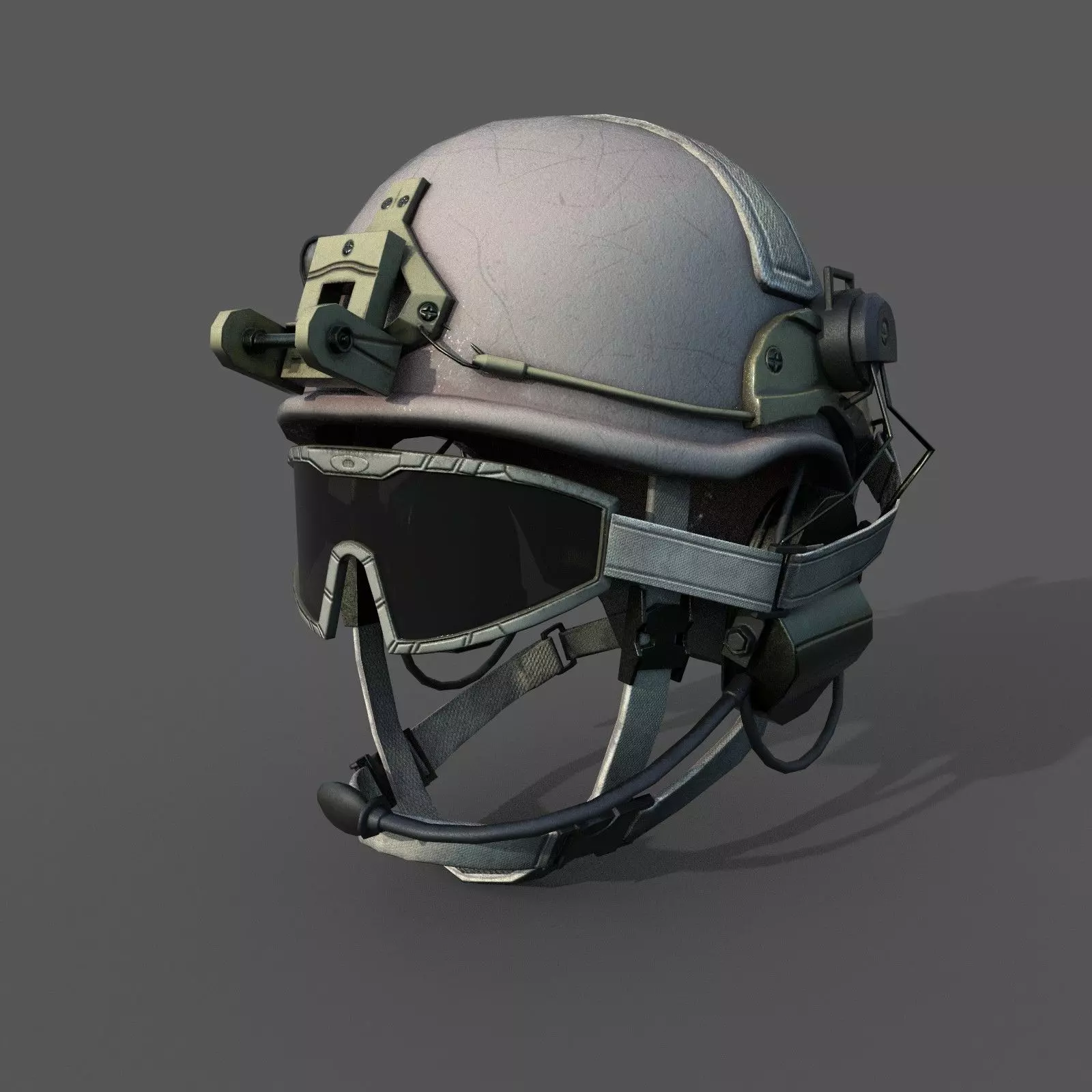 Helmet scifi military low poly 3d model Low-poly 3D model_0
