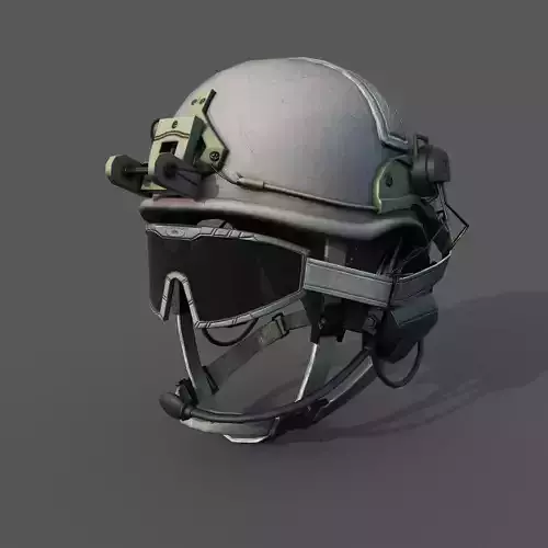 Helmet scifi military low poly 3d model 