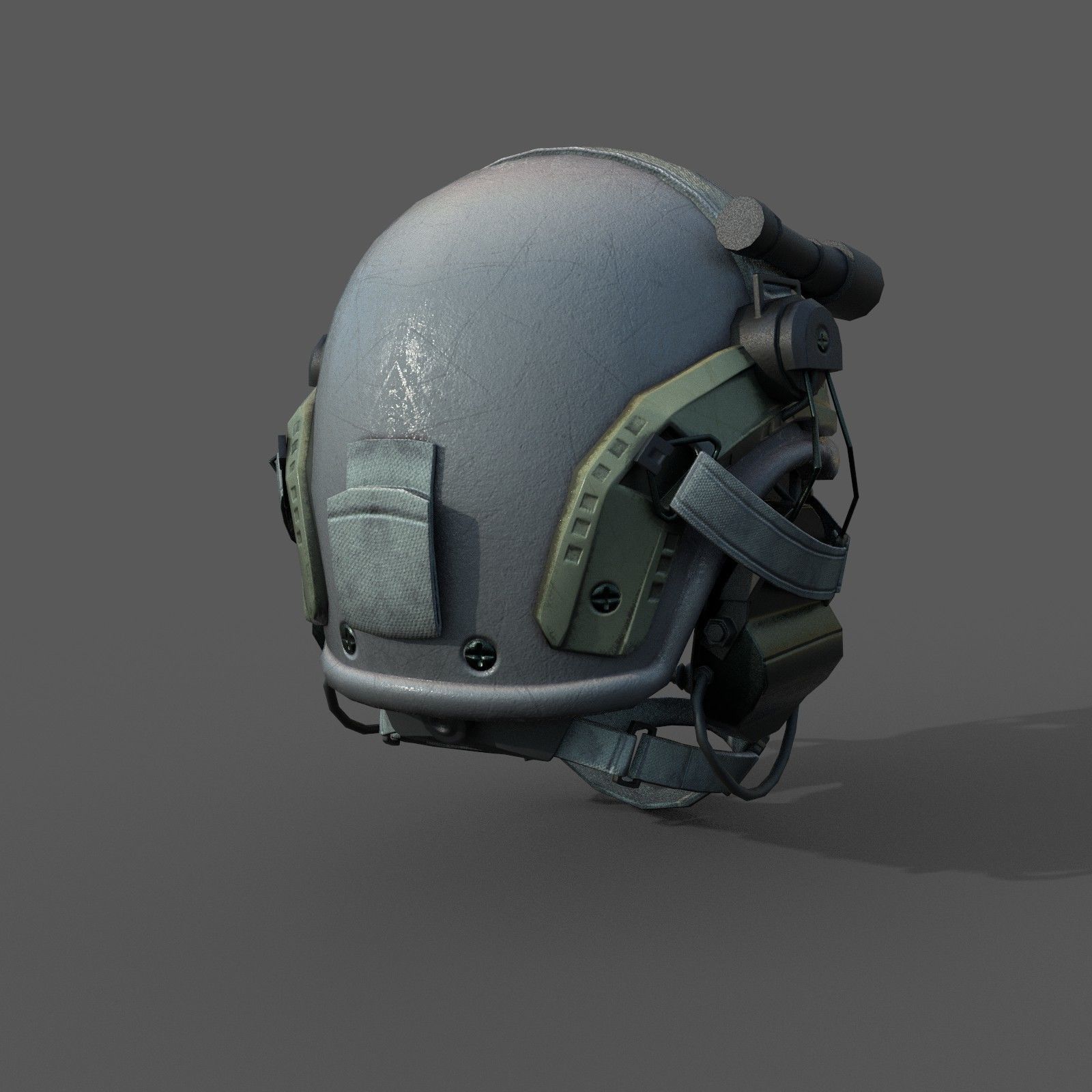 Helmet scifi military low poly 3d model Low-poly 3D model_3
