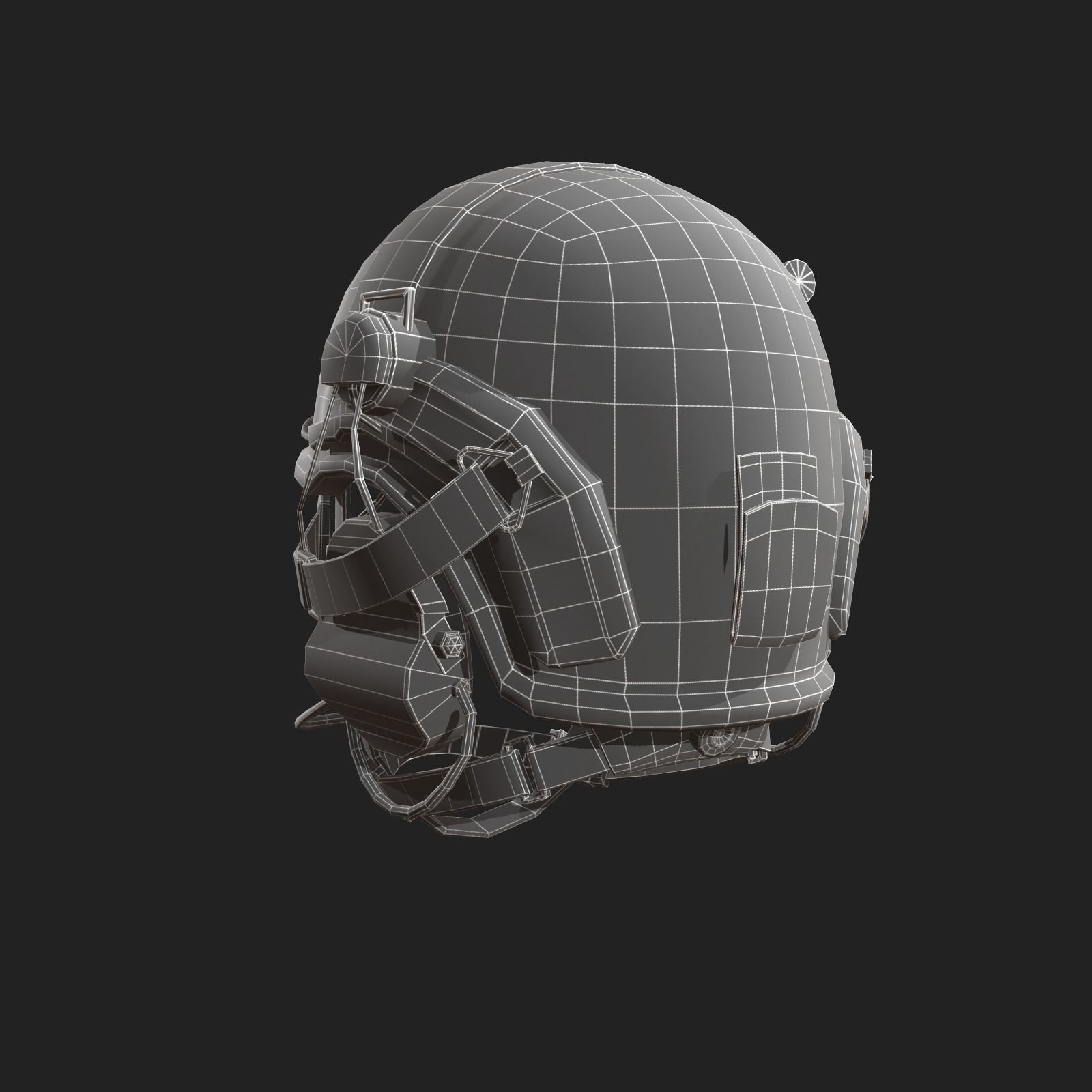 Helmet scifi military low poly 3d model Low-poly 3D model_7