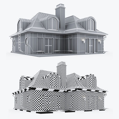 Country Style Cottage  3D model 4