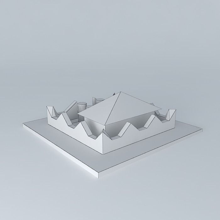 House box with square on top Free 3D model_3