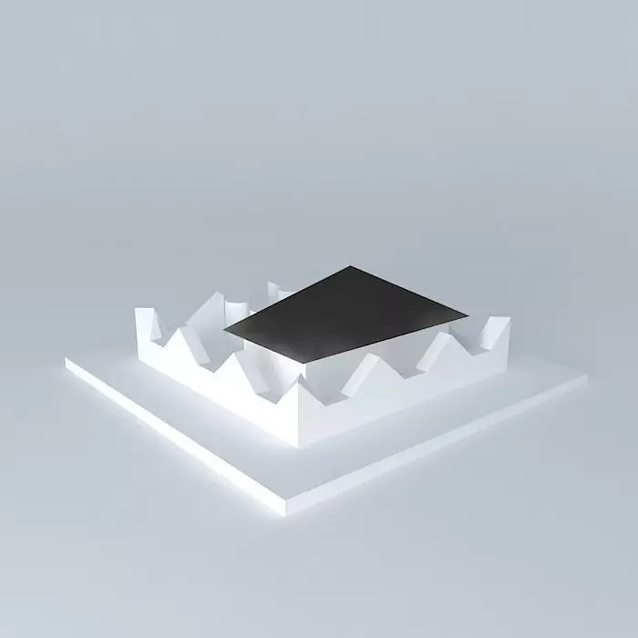 House box with square on top Free 3D model_0