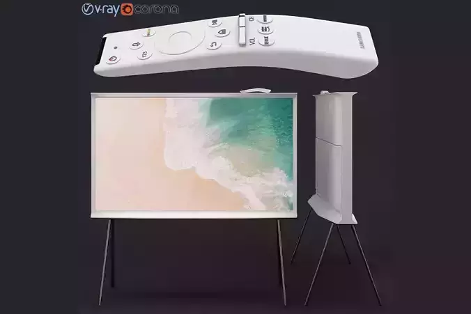 Samsung QLED The Serif TV 2019 white 3D model