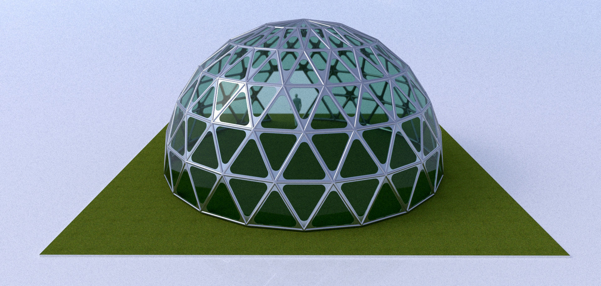 Triangulated 3D dome geodesic dome like structure 3D model_6