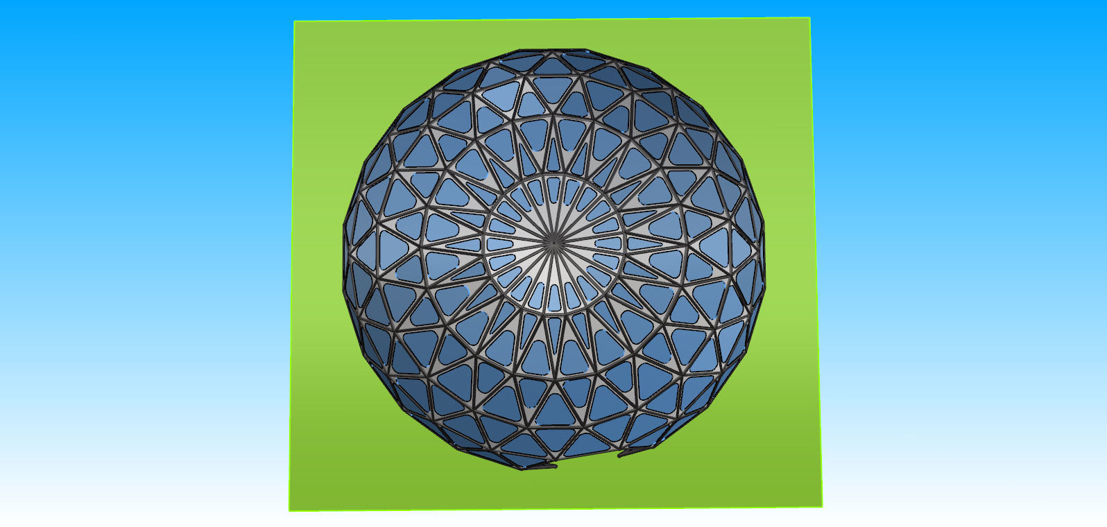 Triangulated 3D dome geodesic dome like structure 3D model_19