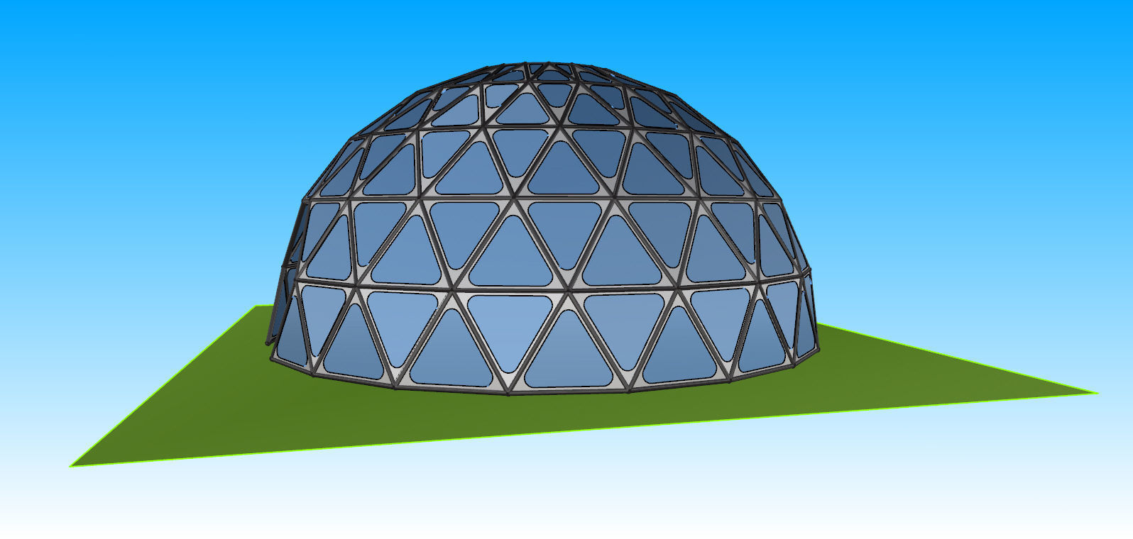 Triangulated 3D dome geodesic dome like structure 3D model_13