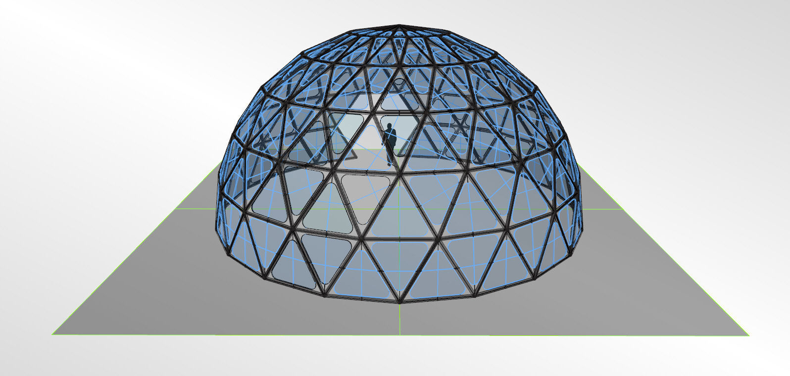 Triangulated 3D dome geodesic dome like structure 3D model_25