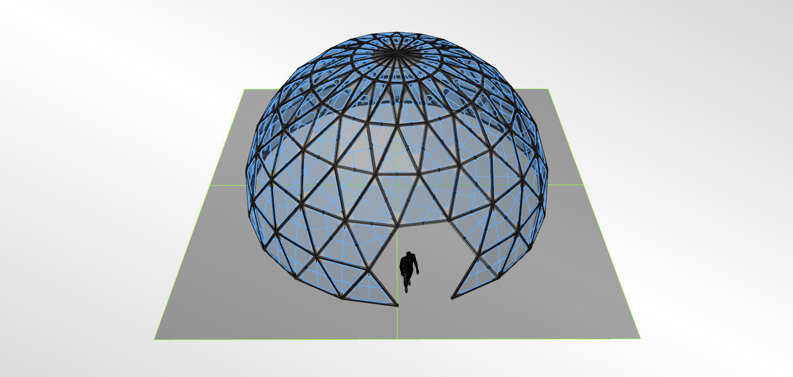 Triangulated 3D dome geodesic dome like structure 3D model_27