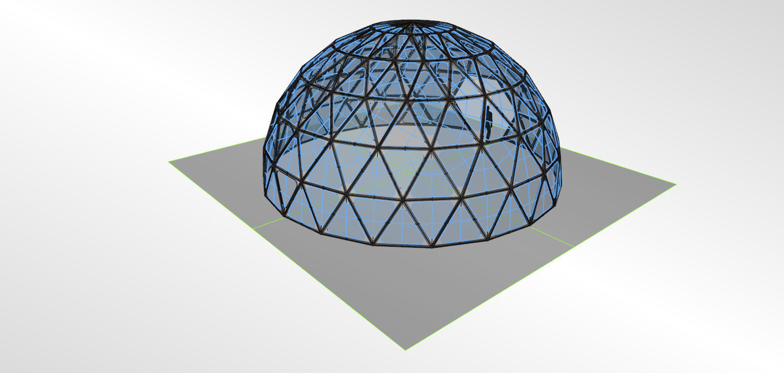 Triangulated 3D dome geodesic dome like structure 3D model_23