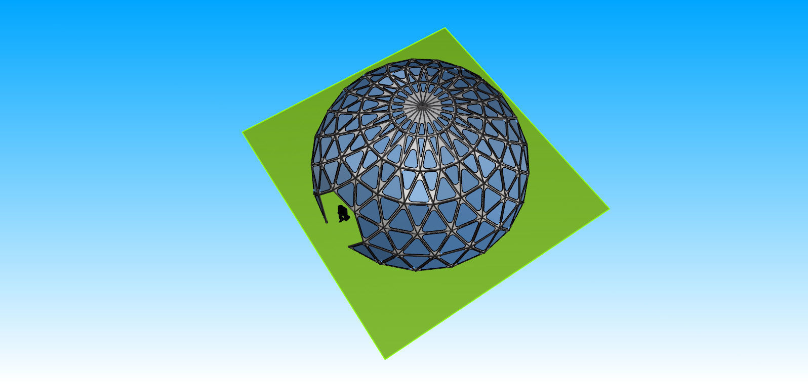 Triangulated 3D dome geodesic dome like structure 3D model_20