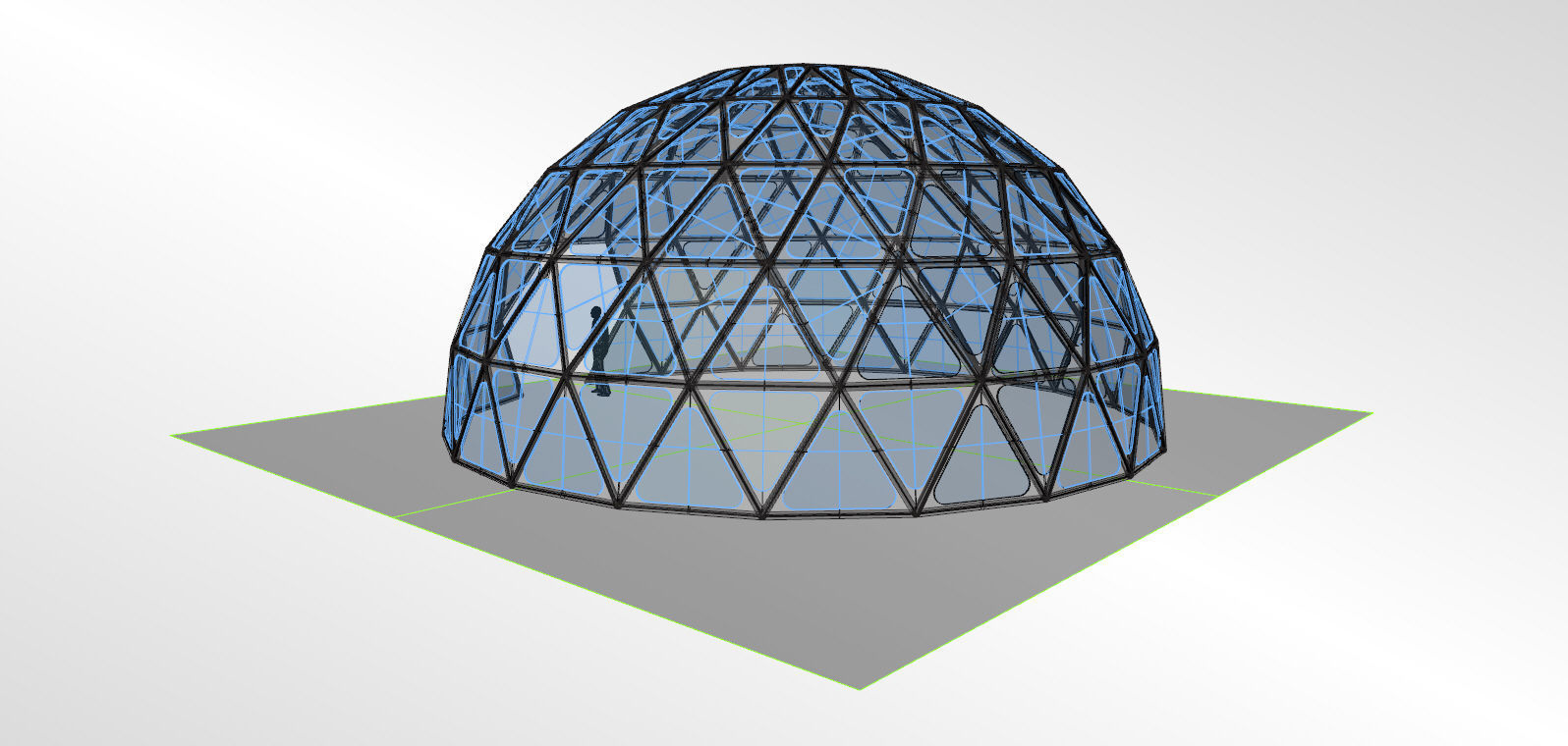 Triangulated 3D dome geodesic dome like structure 3D model_26