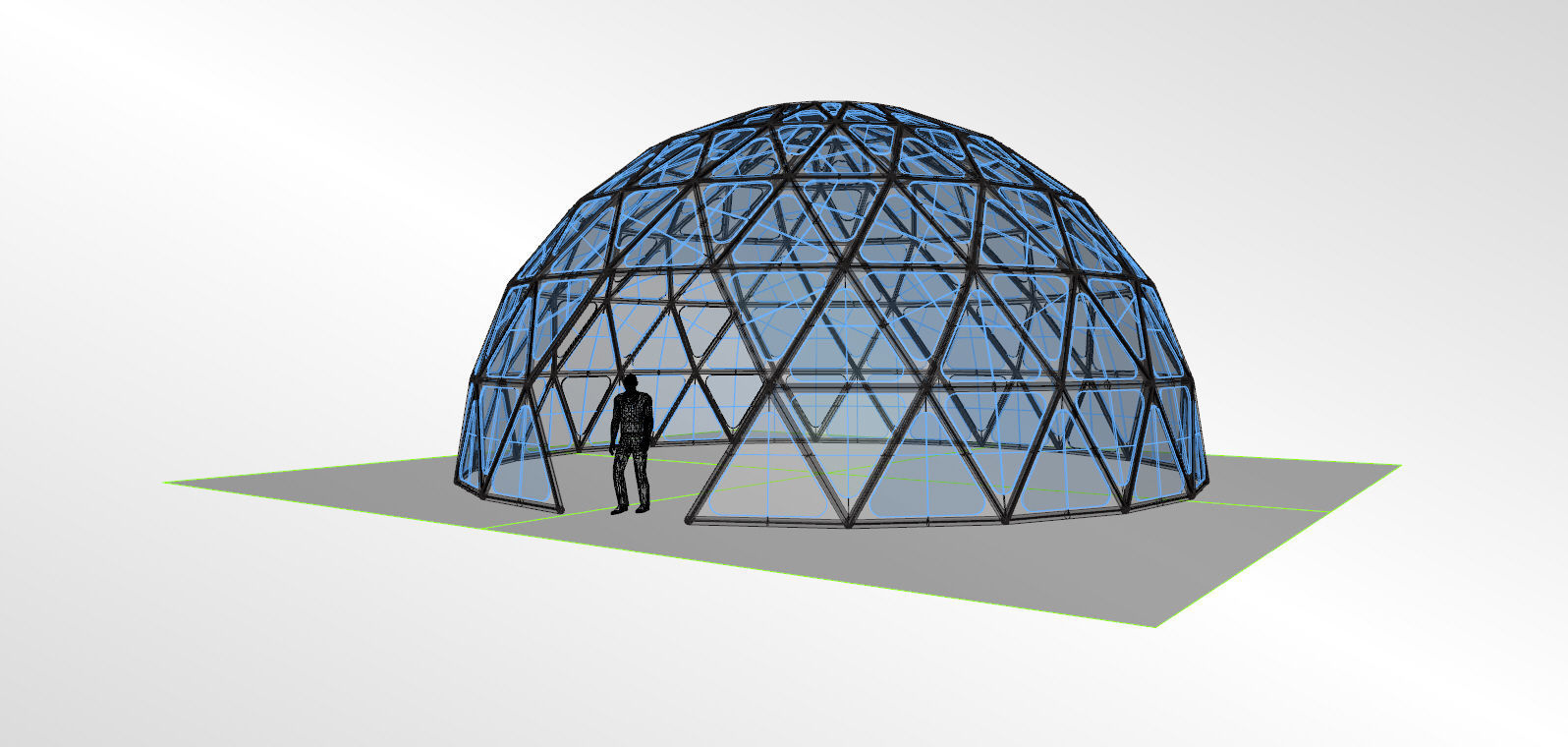Triangulated 3D dome geodesic dome like structure 3D model_22