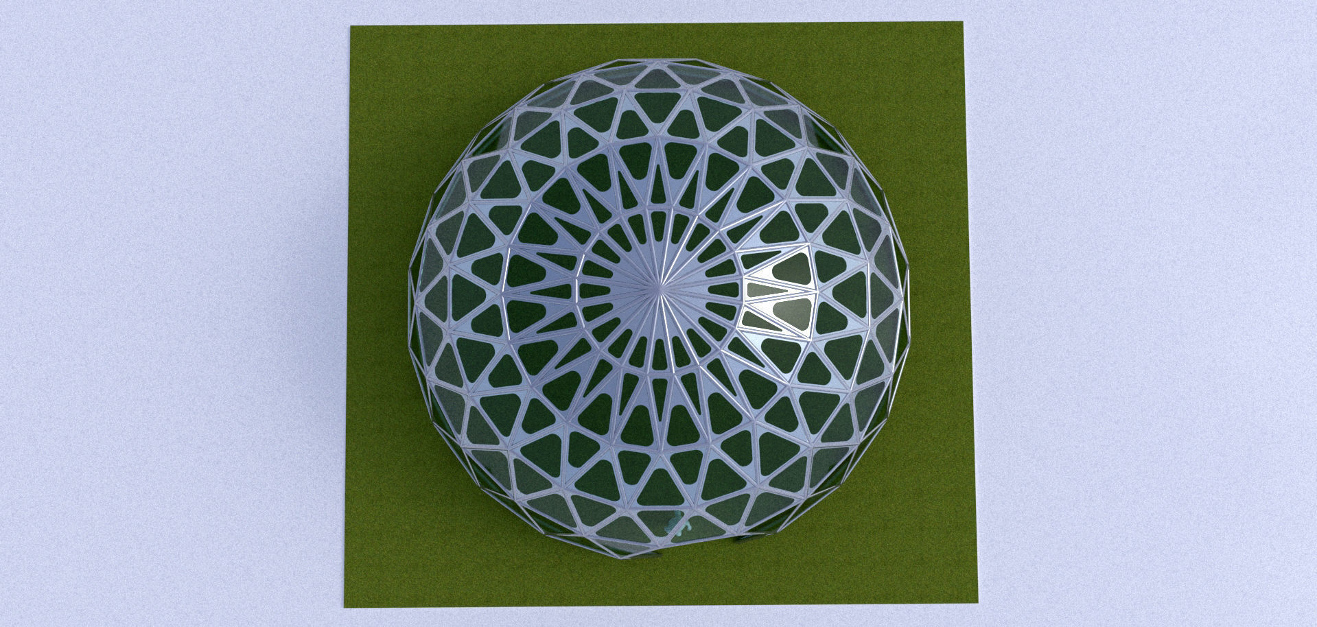 Triangulated 3D dome geodesic dome like structure 3D model_10