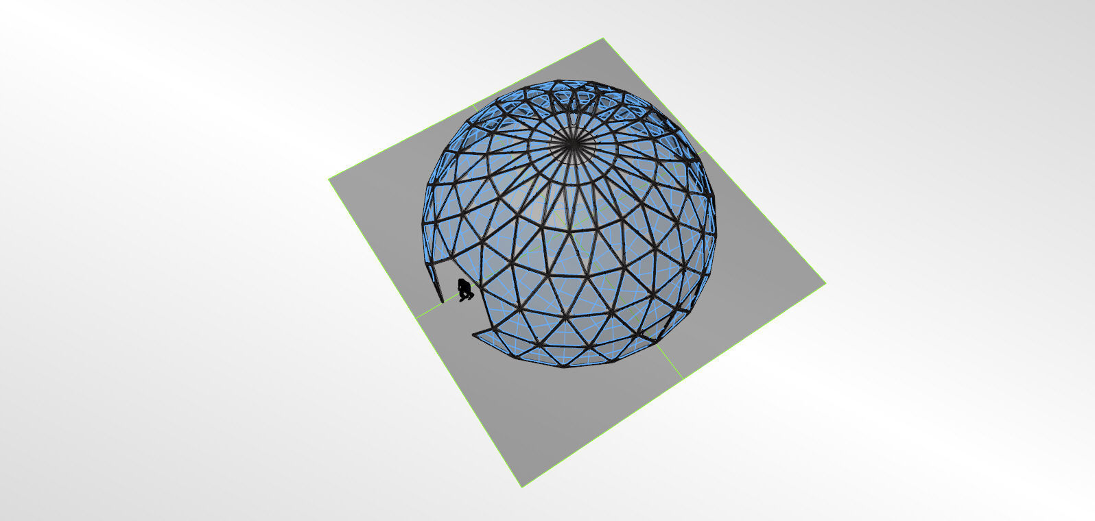 Triangulated 3D dome geodesic dome like structure 3D model_29