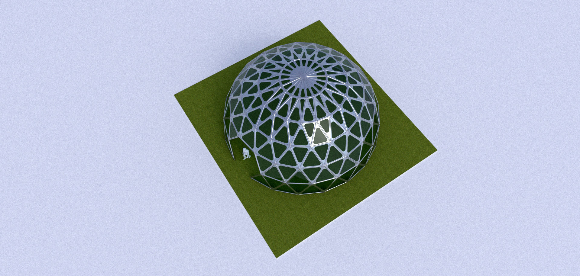 Triangulated 3D dome geodesic dome like structure 3D model_11
