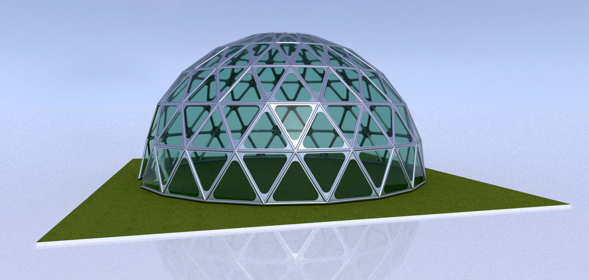 Triangulated 3D dome geodesic dome like structure 3D model_7