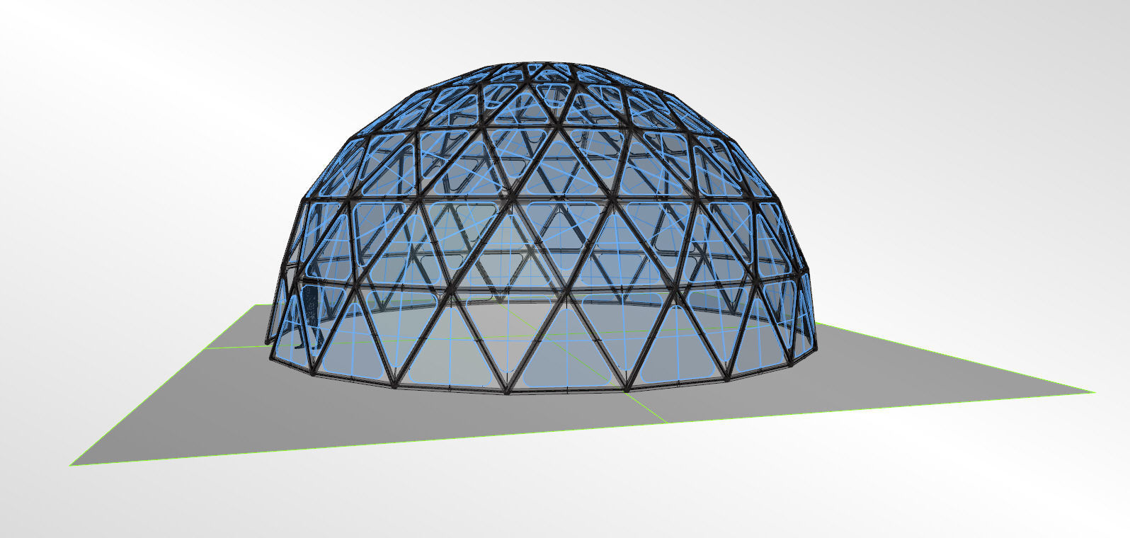 Triangulated 3D dome geodesic dome like structure 3D model_24