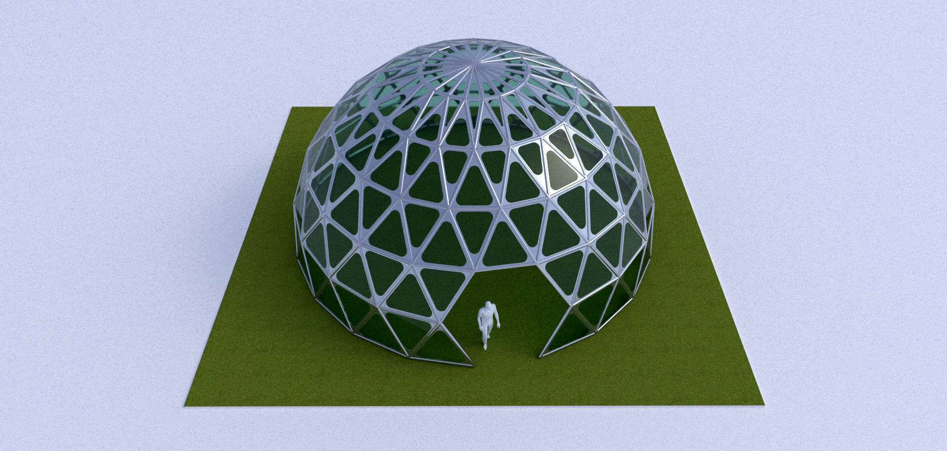 Triangulated 3D dome geodesic dome like structure 3D model_9