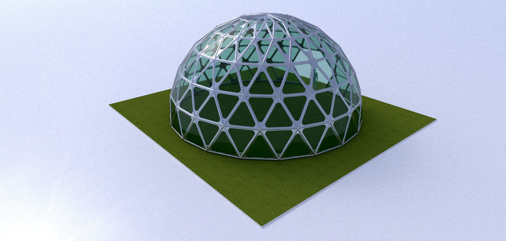 Triangulated 3D dome geodesic dome like structure 3D model_8
