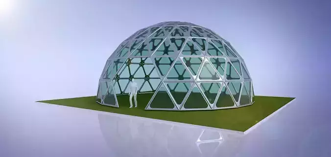 Triangulated 3D dome geodesic dome like structure 3D model
