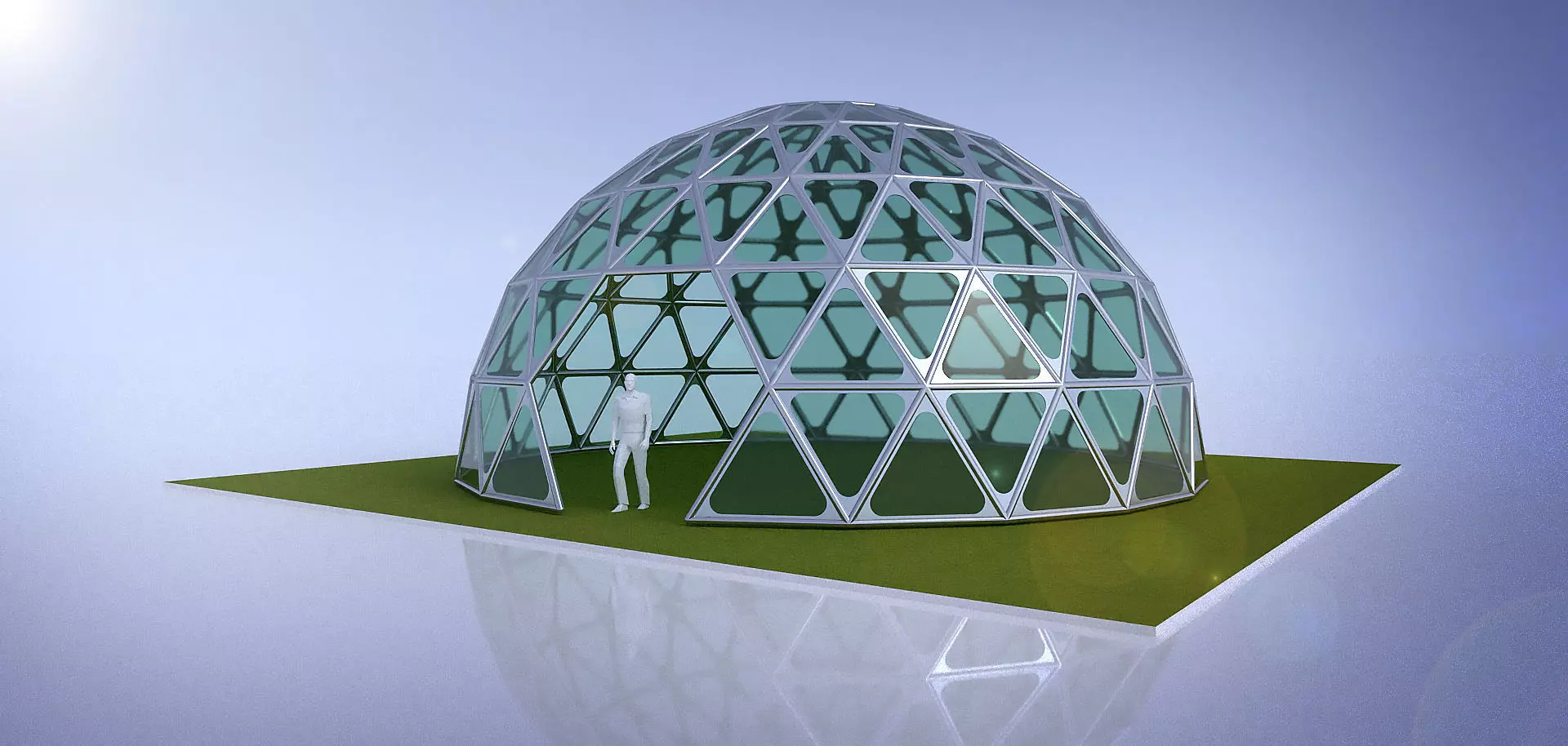 Triangulated 3D dome geodesic dome like structure 3D model_0