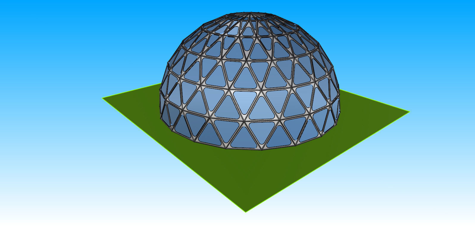 Triangulated 3D dome geodesic dome like structure 3D model_15