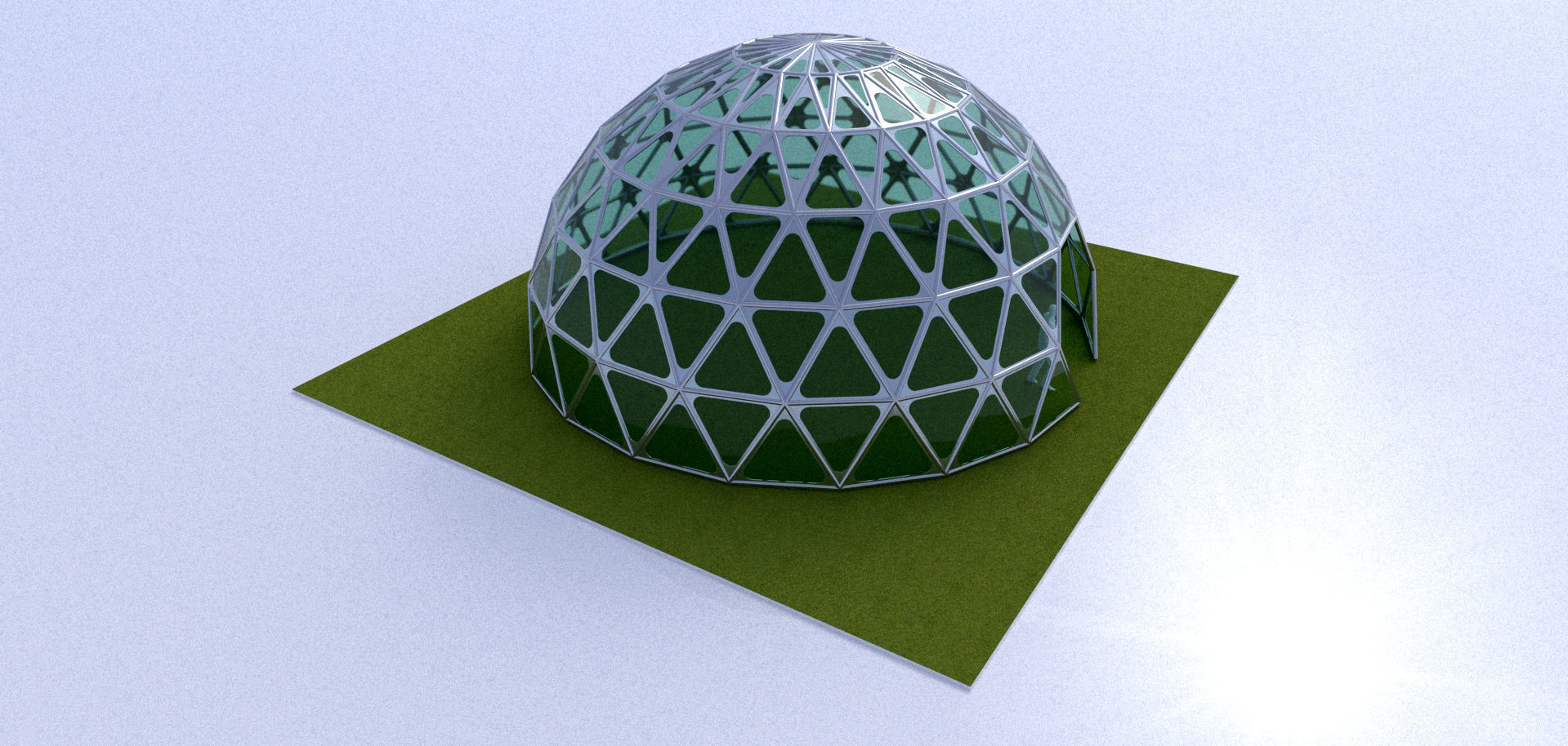 Triangulated 3D dome geodesic dome like structure 3D model_5