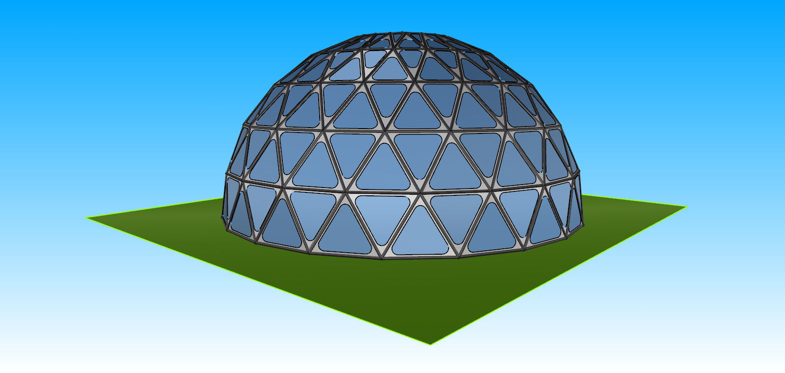 Triangulated 3D dome geodesic dome like structure 3D model_16