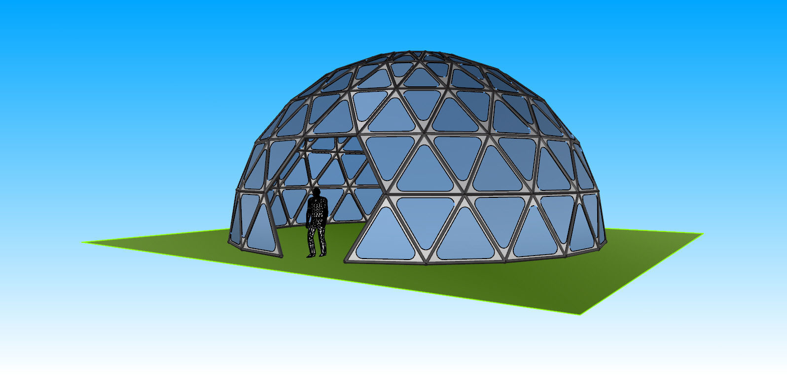 Triangulated 3D dome geodesic dome like structure 3D model_12