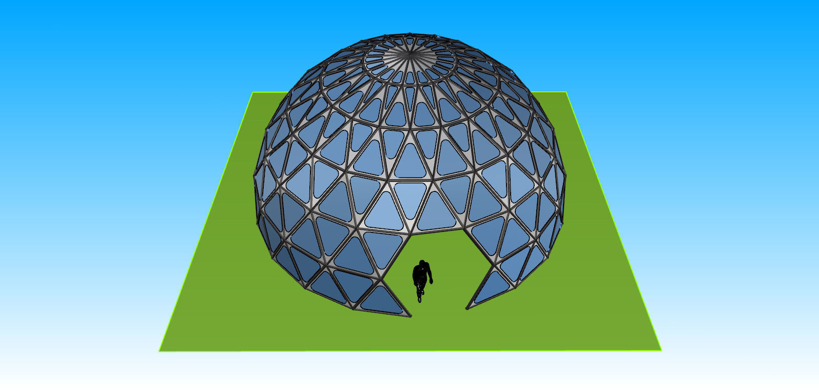 Triangulated 3D dome geodesic dome like structure 3D model_18