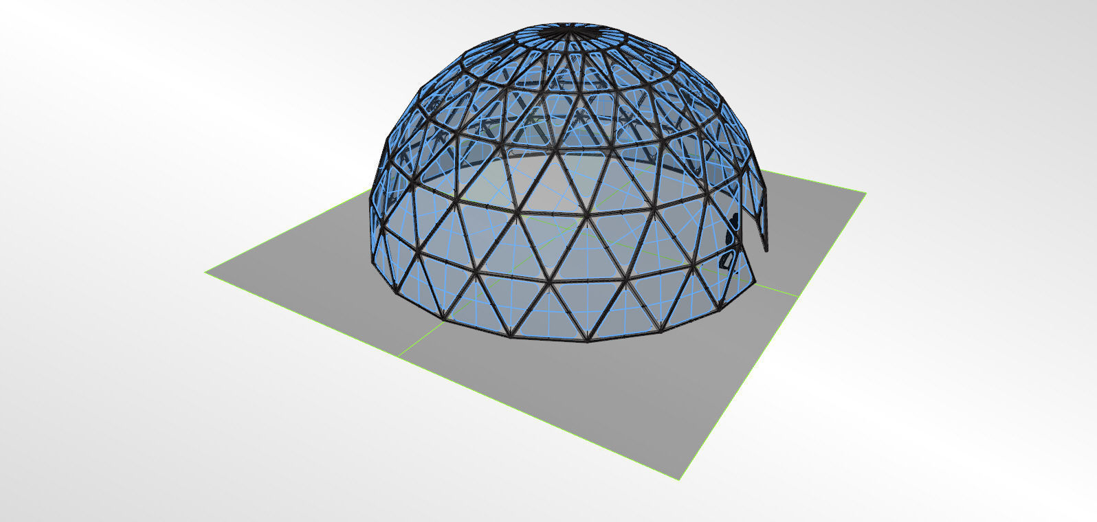 Triangulated 3D dome geodesic dome like structure 3D model_21