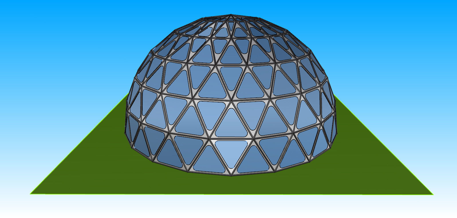 Triangulated 3D dome geodesic dome like structure 3D model_17