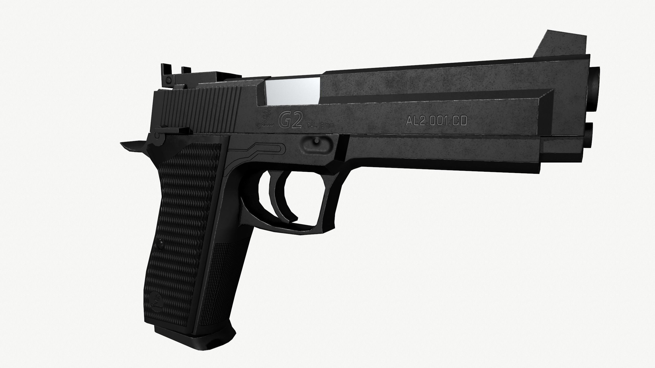 Pindad G2 Elite Low-poly 3D model_2