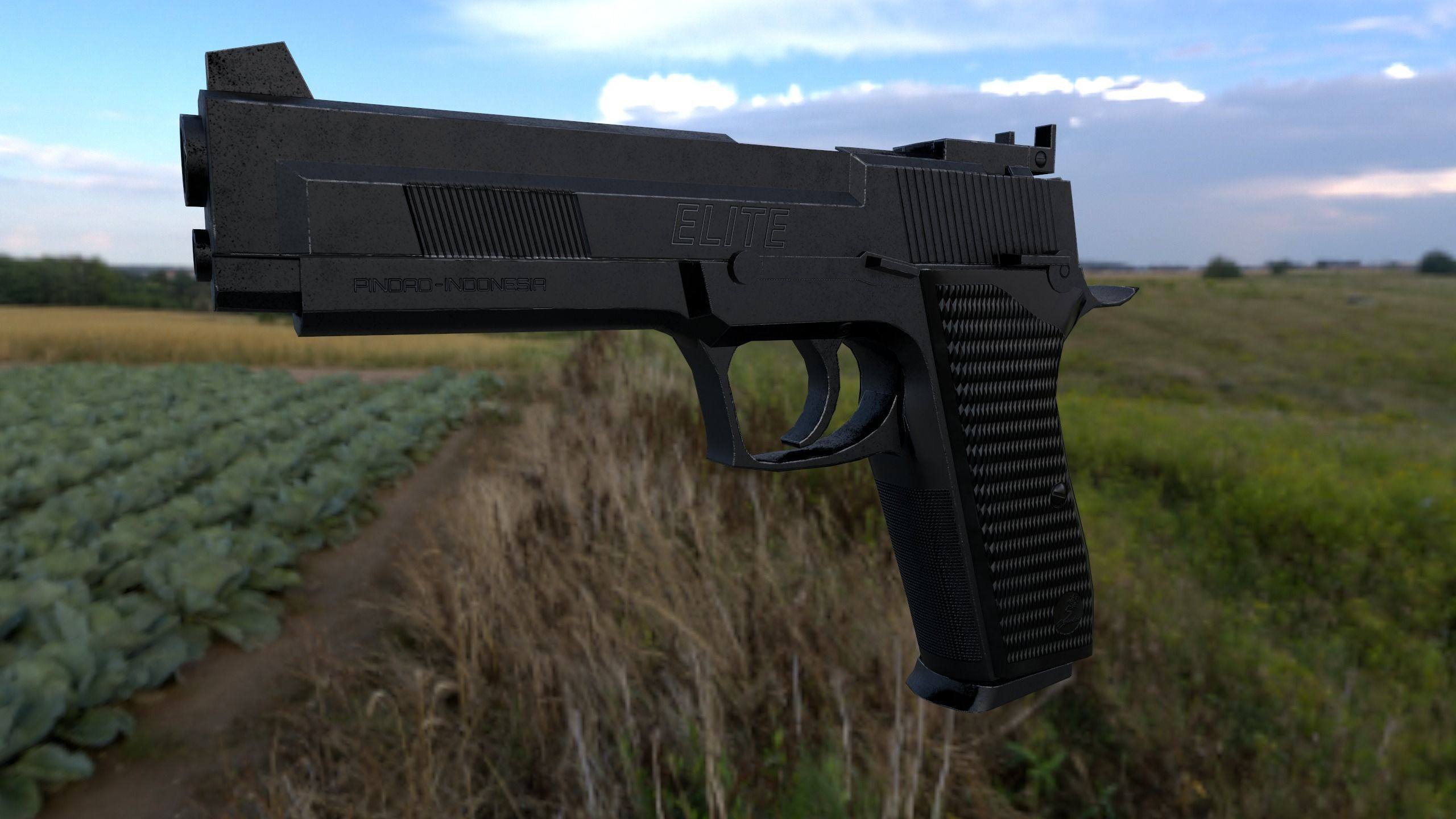 Pindad G2 Elite Low-poly 3D model_12