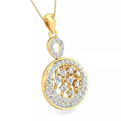 Women pendant-earrings set 3dm stl render detail