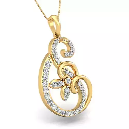Women pendant-earrings set 3dm stl render detail 3D print model