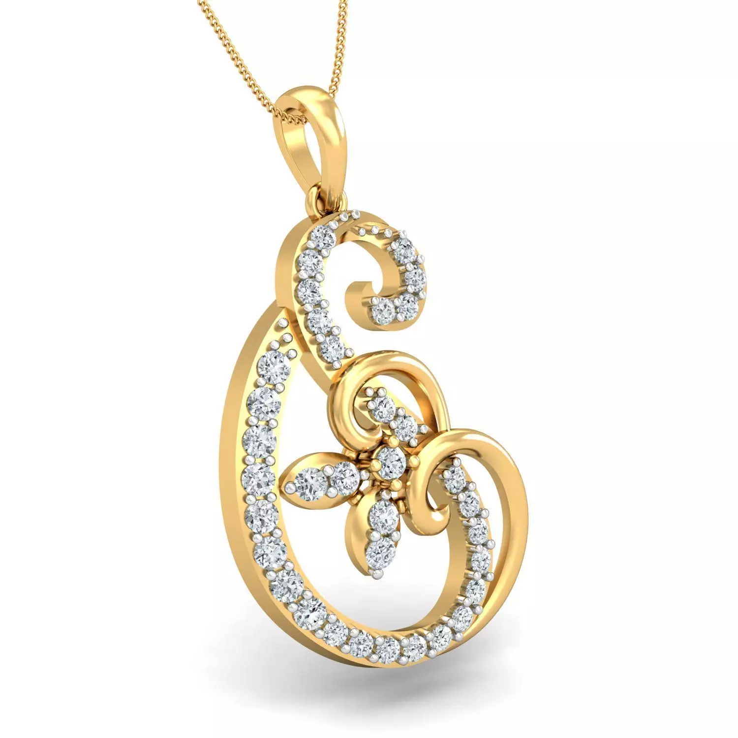 Women pendant-earrings set 3dm stl render detail 3D print model