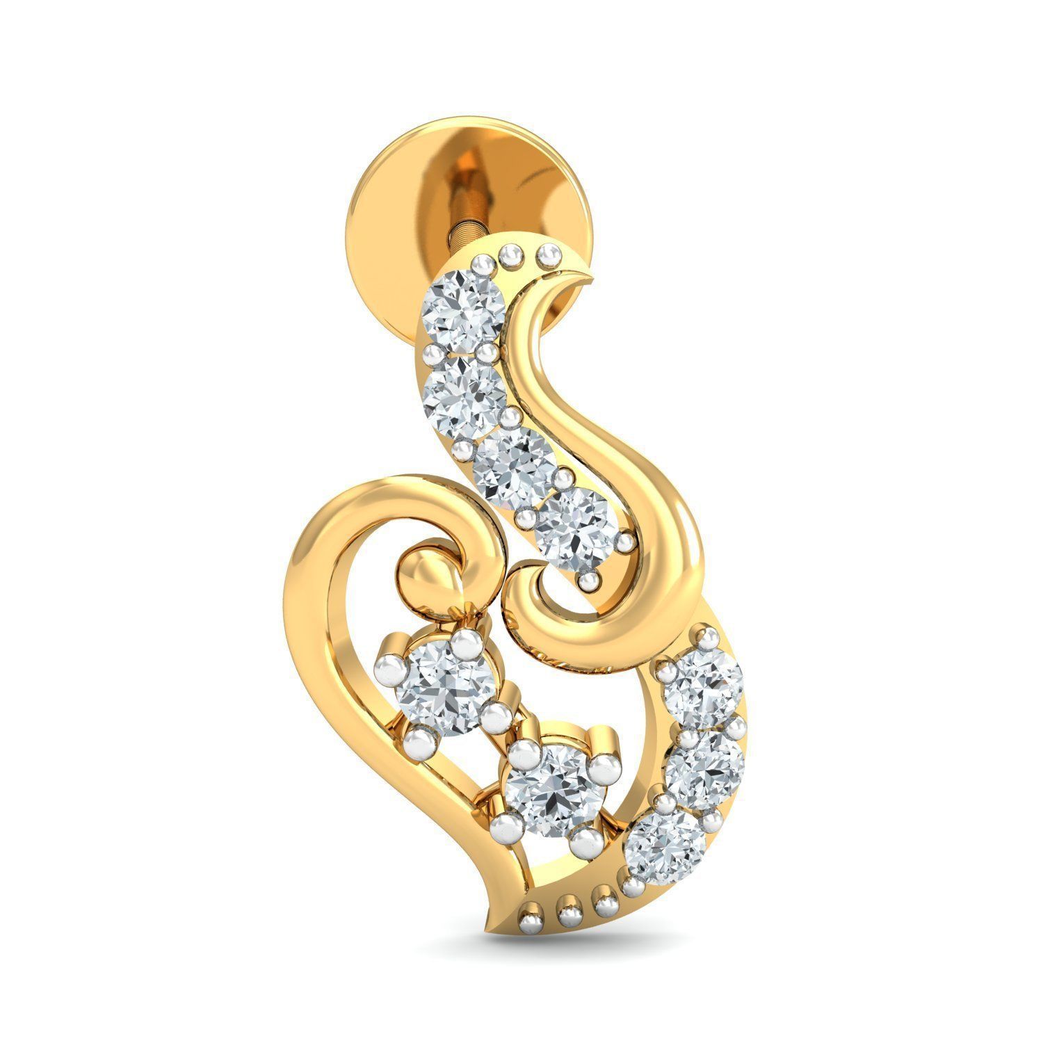 Women pendant-earrings set 3dm stl render detail 3D print model_5